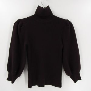 Zara Stretch Knit Grape Puff Sleeve Turtleneck S